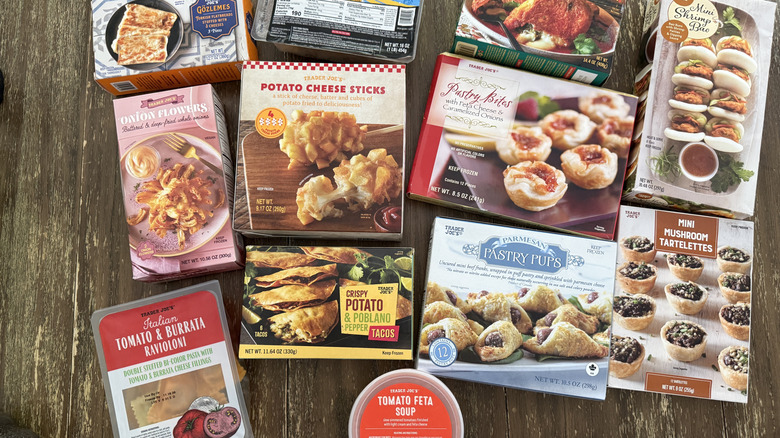 Trader Joe's Appetizers on wooden table
