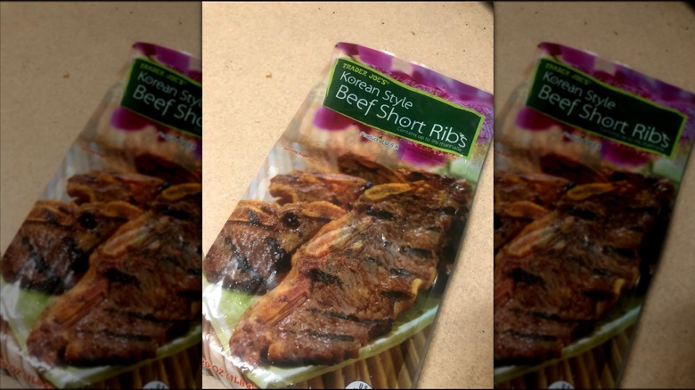 Package of Trader Joe's Korean beef short ribs