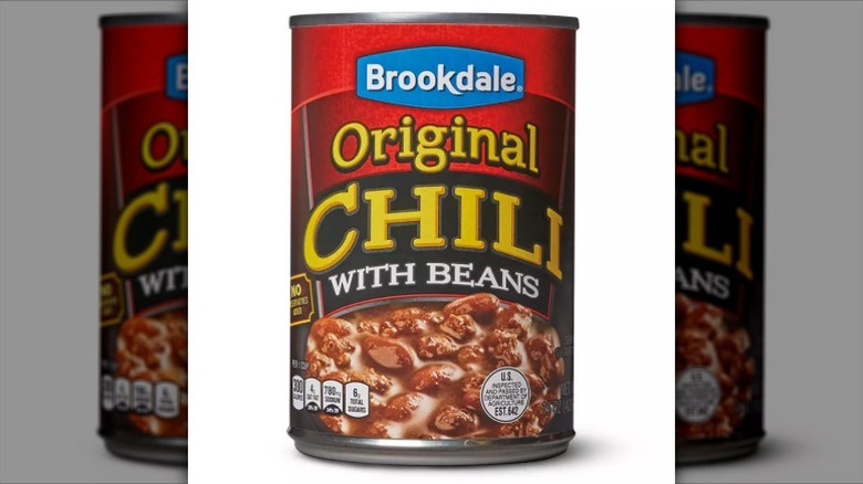 can of Brookdale chili