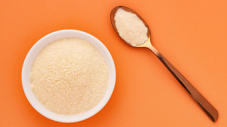 Gelatin powder in a bowl