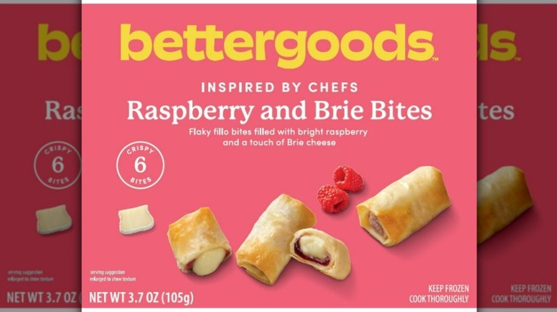 box of bettergoods raspberry and brie bites