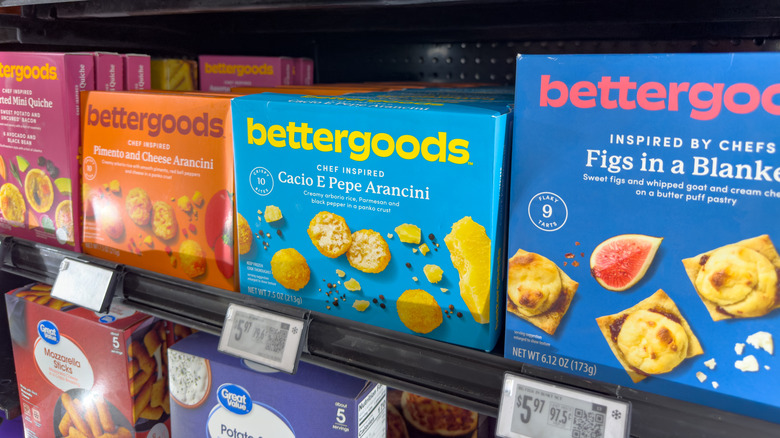 display of Walmart-branded appetizers in a store case