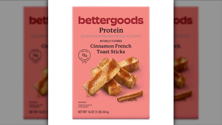 Box of Bettergoods High Protein Cinnamon French Toast Sticks on white background