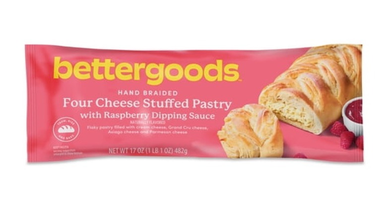 individually-wrapped Bettergoods Hand-Braided Four Cheese Stuffed Pastry with Raspberry Sauce