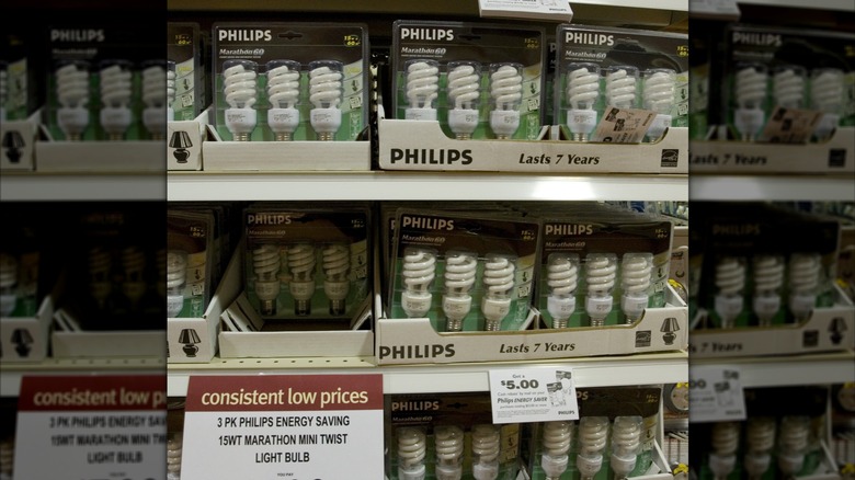 Philips light bulbs on sale on store shelves at Wegmans location