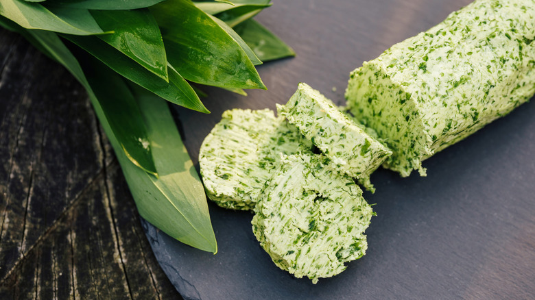 Sliced herbed butter