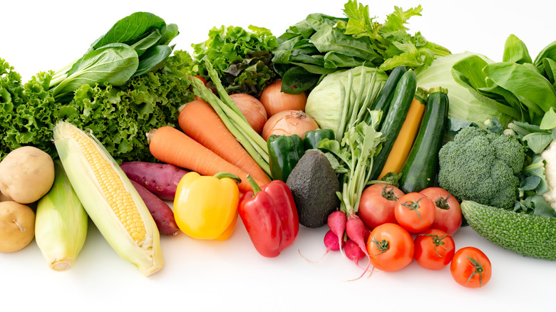 A variety of colorful fresh vegetables