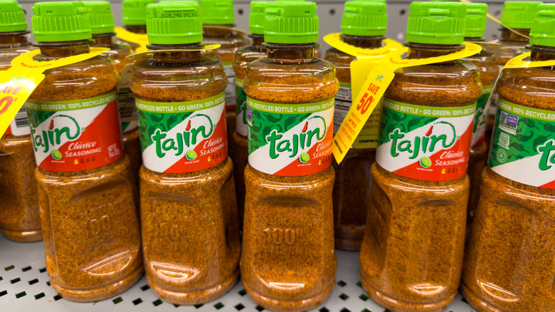 Bottles of Tajin on a store shelf