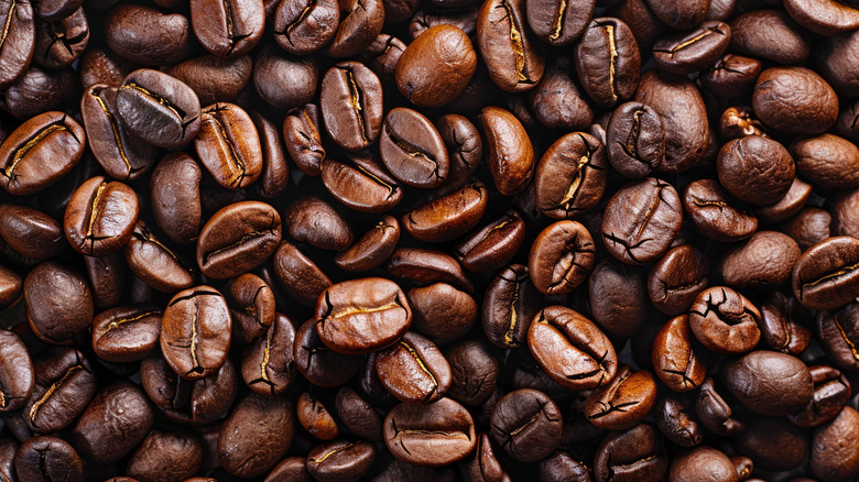 A pile of coffee beans