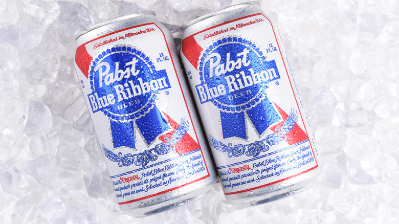 cans of Pabst Blue Ribbon