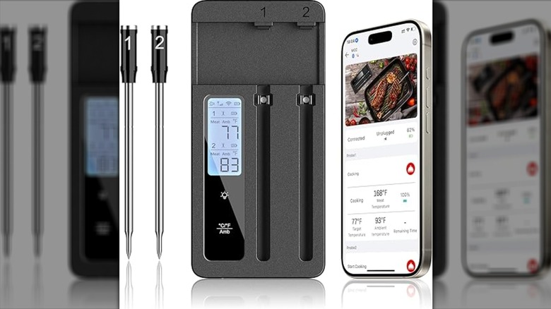ROUUO Smart Wireless Meat Thermometer with Dual Probes