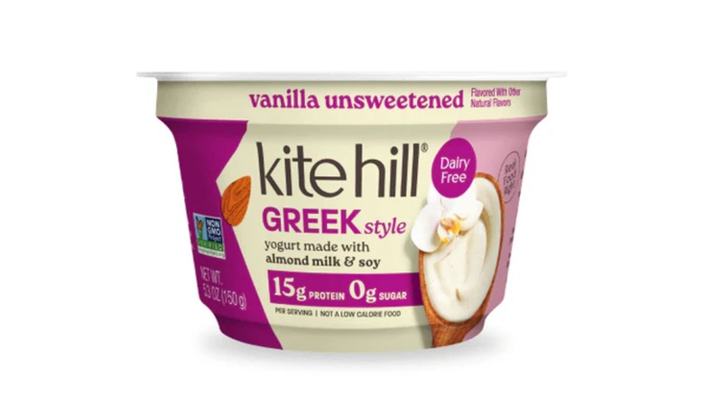 Yogurt cup of Kite Hill vanilla unsweetened greek yogurt