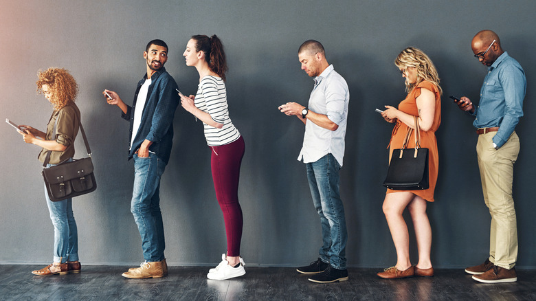 people standing in line