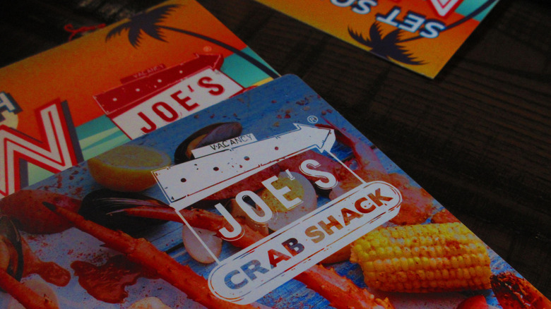 Joe's Crab Shack menus on table