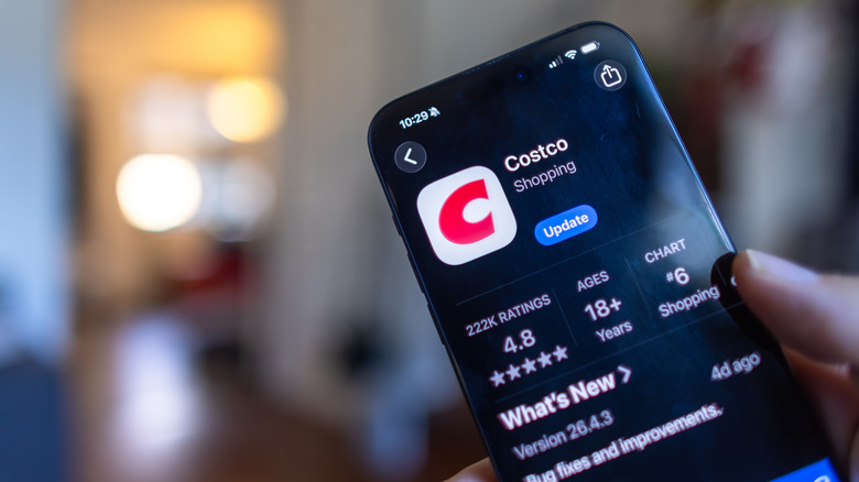 A smartphone showing the Costco app.