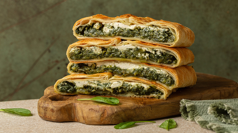 Erbazzone on a cutting board