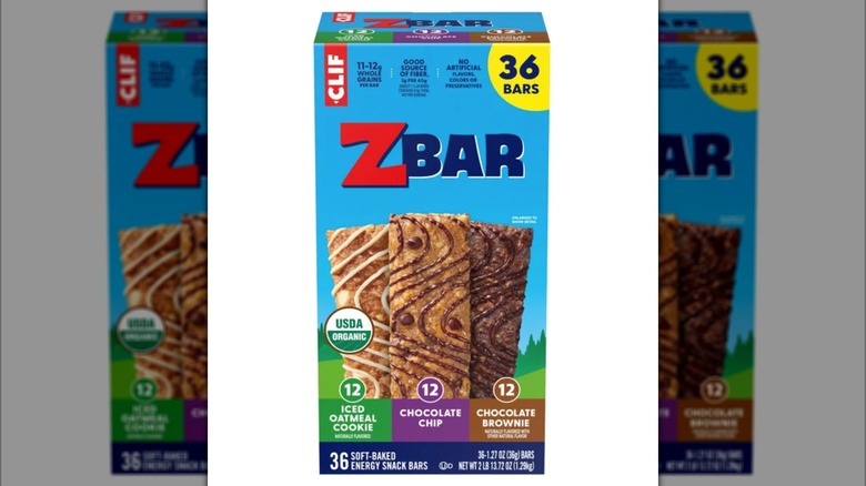 Chocolate Chip Clif Kid ZBar Organic Granola Bars on stone surface