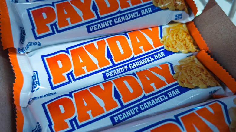 Payday candy bars on store shelf