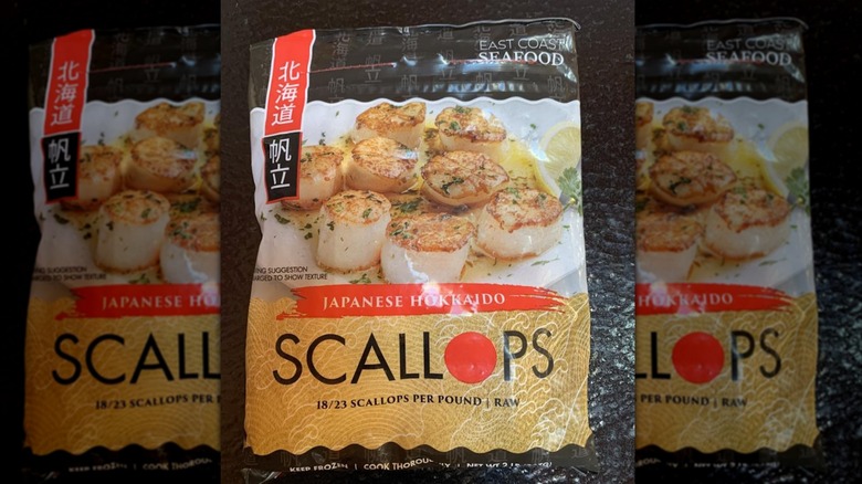 East Coast Seafood Japanese Hokkaido Scallops on black countertop