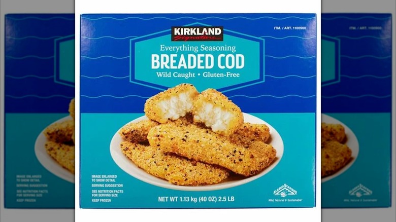 Kirkland Everything Seasoned Breaded Cod box