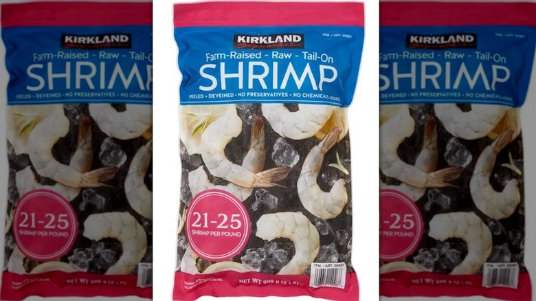 Kirkland Farm Raised Raw Shrimp Tail-on package
