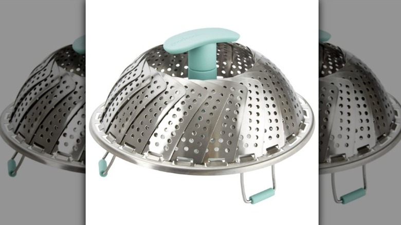 GoodCook stainless steel steamer basket on a white background.
