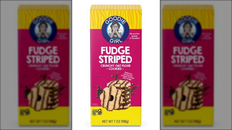 Product photo of box of Goodie Girl Cookies Gluten Free Baked Fudge Striped Cookies