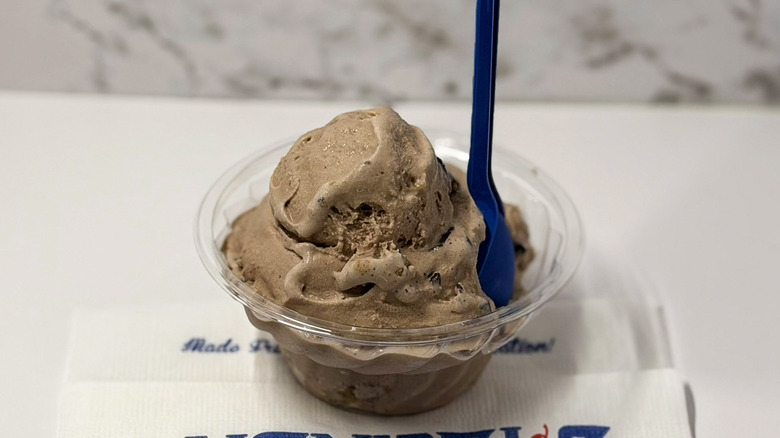 a small dish of Handel's French silk pie ice cream