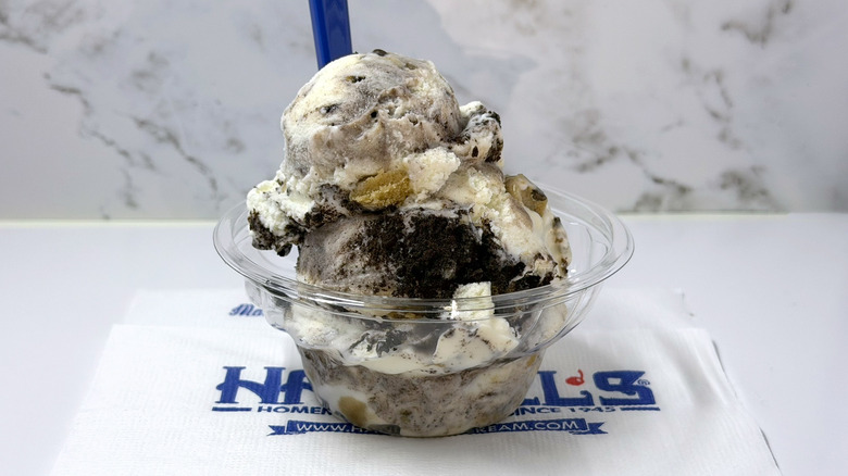 a small dish of Handel's oooh dough ice cream