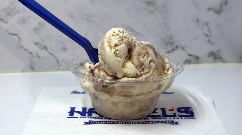 a small dish of Handel's buckeye ice cream
