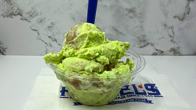 a small dish of Handel's key lime pie ice cream