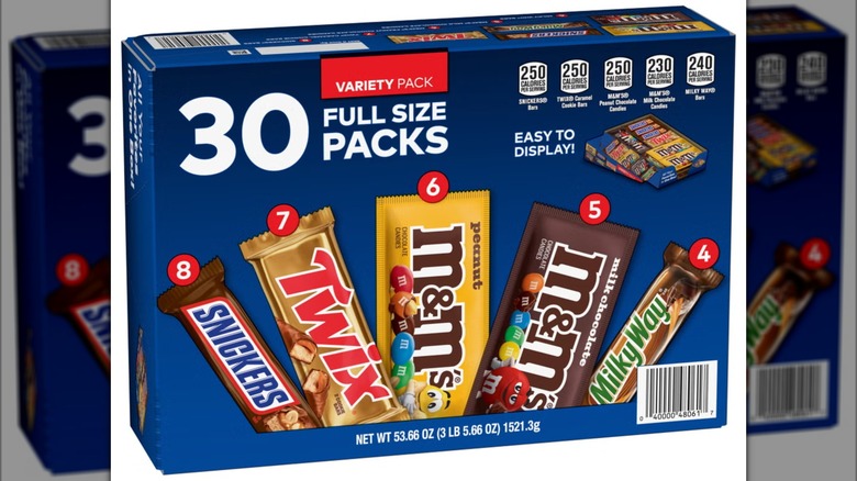 Mars Variety Pack Candy in box on white background