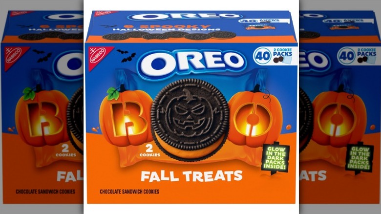 A box of Oreo Fall Treats on a white background.