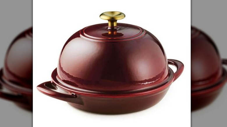 Tramontina Enamel Cast Iron Bread Oven in dark red