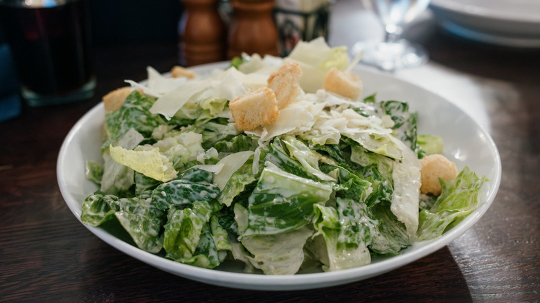 A bowl of Caesar salad