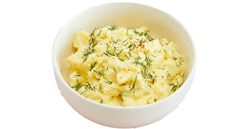 A bowl of lobster mashed potatoes