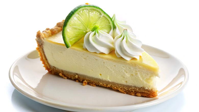 A slice of key lime pie