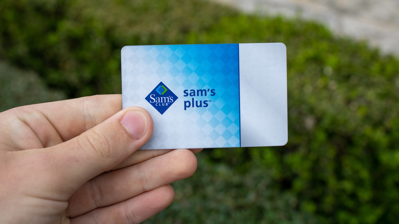 Person holding Sam's Club plus card