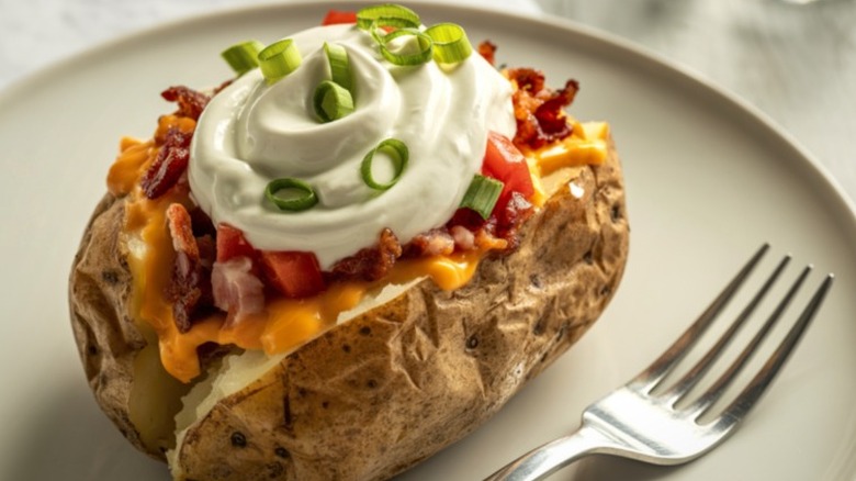 a loaded baked potato