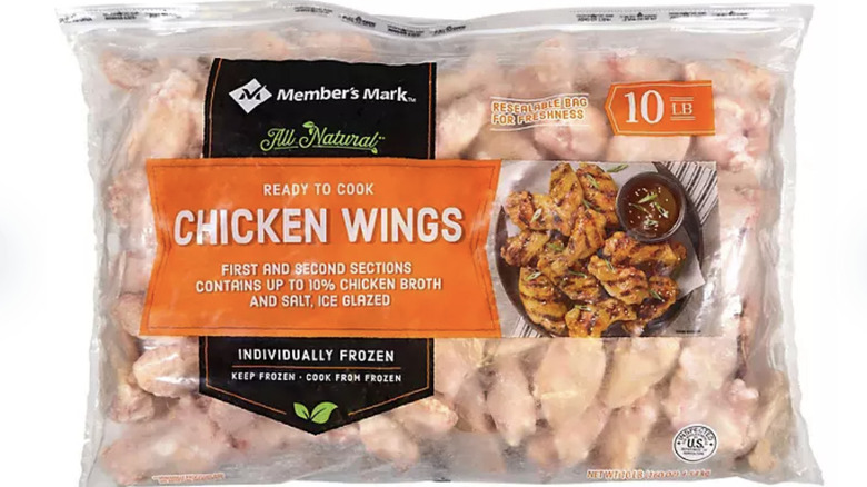 Bag of frozen chicken wings
