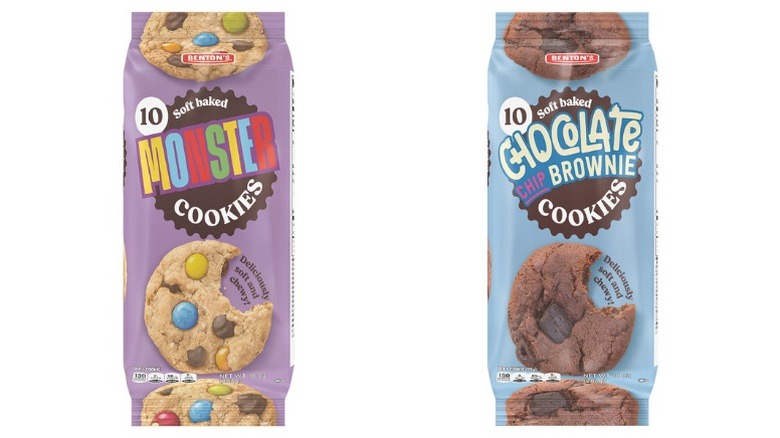 packages of Benton's Soft-Baked Monster Cookies and Chocolate Brownie Cookies