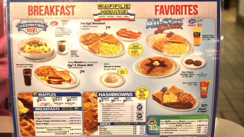 Waffle House menu photo