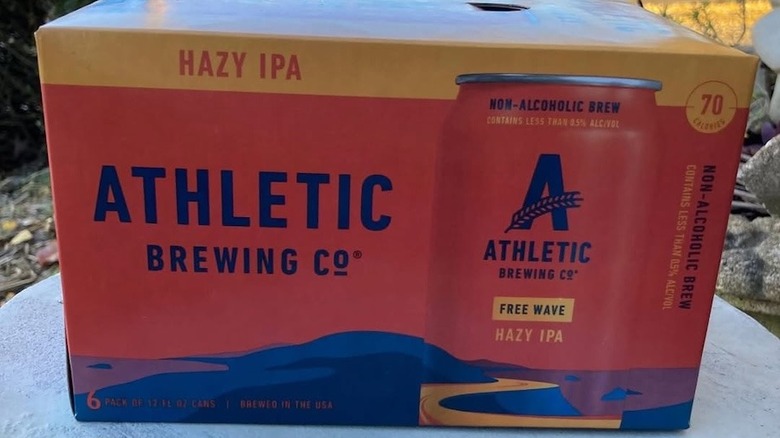 A box of Athletic Free Wavy Hazy IPA