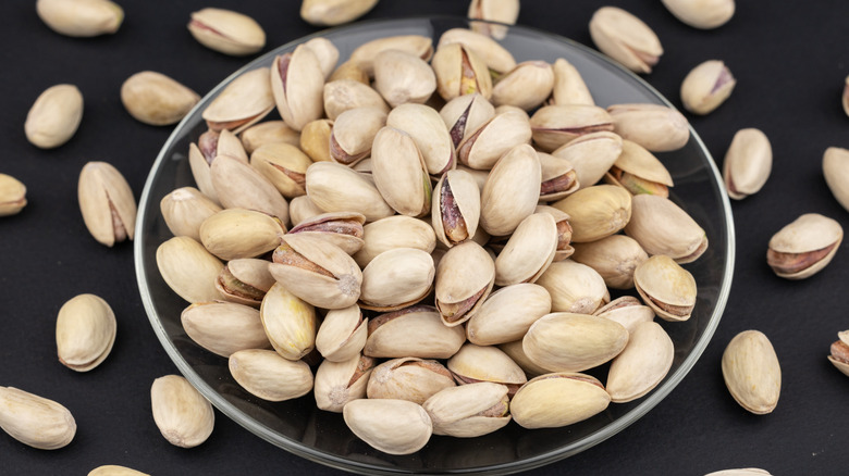 Pistachio nuts in a blow