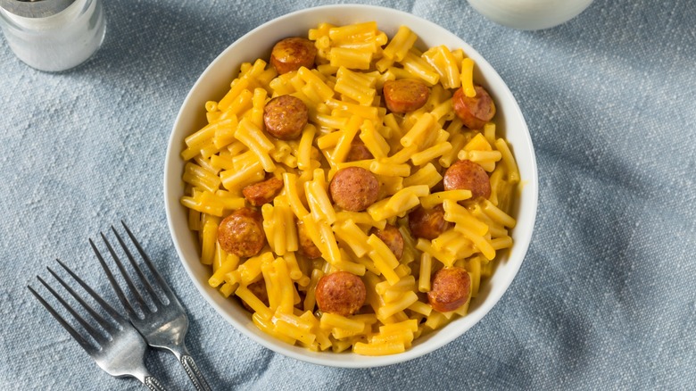 Hot dog mac and cheese