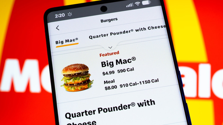 A phone ddisplaying McDonald's app options