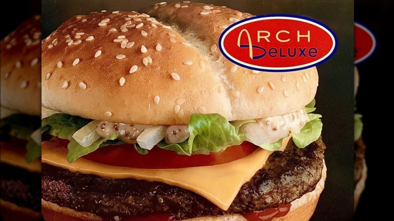 Close up of McDonalds Arch Deluxe burger