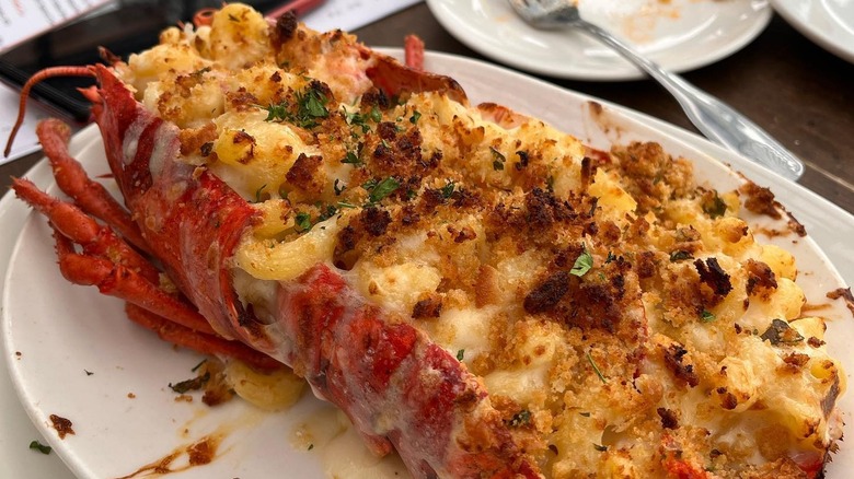 A stuffed lobster tail from Legal Sea Foods