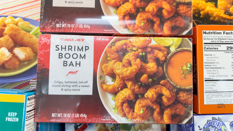 Box of Trader Joe's Shrimp Boom Bah