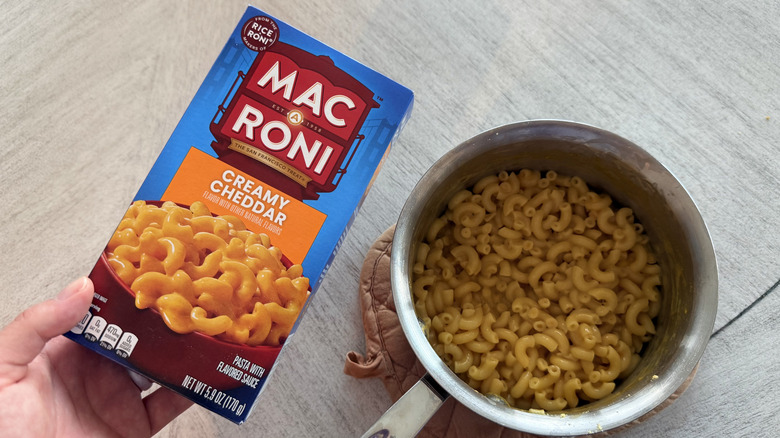 Mac-A-Roni noodles and box